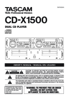 Tascam CD-X1500 - Owners Manual 